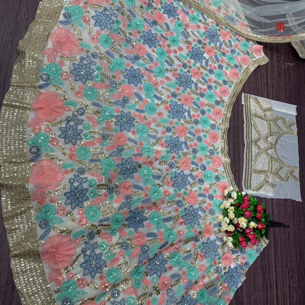 Designer Heavy Work Partywear Lehenga with Dupatta - Picture 9 of 13